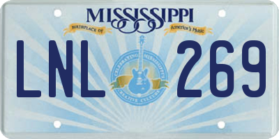 MS license plate LNL269