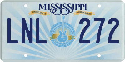 MS license plate LNL272
