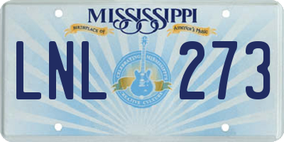 MS license plate LNL273