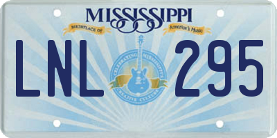 MS license plate LNL295