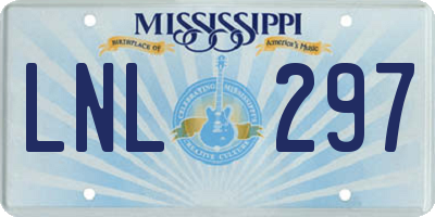 MS license plate LNL297