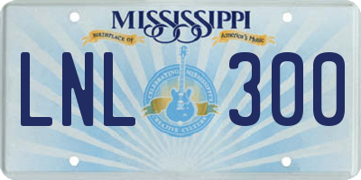 MS license plate LNL300