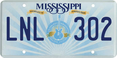 MS license plate LNL302