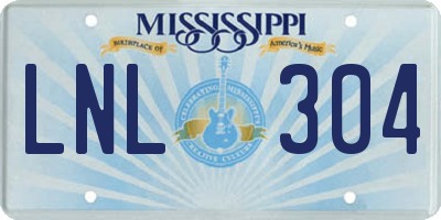 MS license plate LNL304