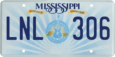 MS license plate LNL306