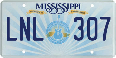 MS license plate LNL307
