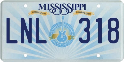 MS license plate LNL318