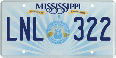 MS license plate LNL322