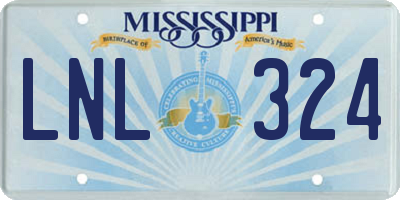 MS license plate LNL324