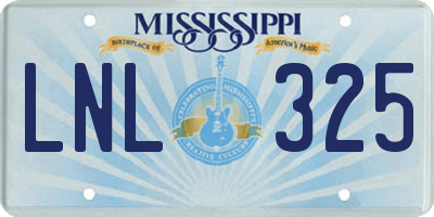 MS license plate LNL325