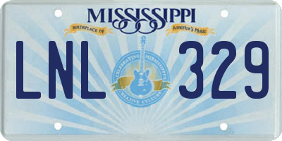 MS license plate LNL329