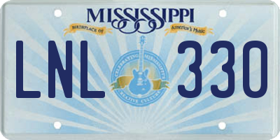MS license plate LNL330