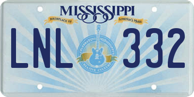 MS license plate LNL332