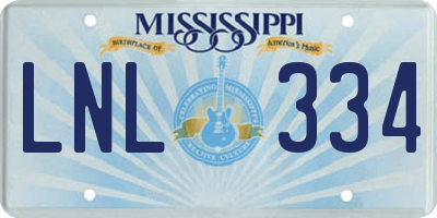 MS license plate LNL334