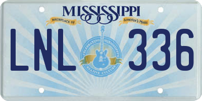 MS license plate LNL336