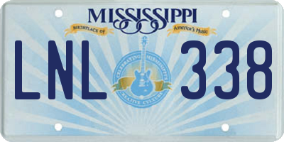 MS license plate LNL338