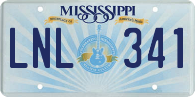 MS license plate LNL341