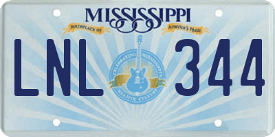 MS license plate LNL344