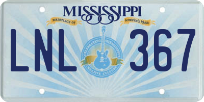 MS license plate LNL367