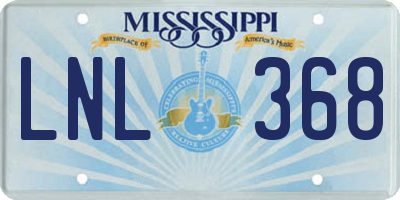 MS license plate LNL368