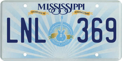MS license plate LNL369