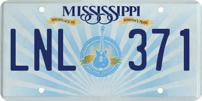 MS license plate LNL371