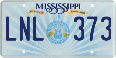 MS license plate LNL373