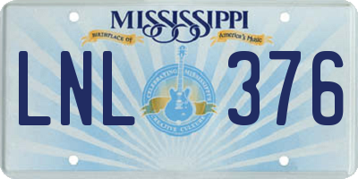 MS license plate LNL376