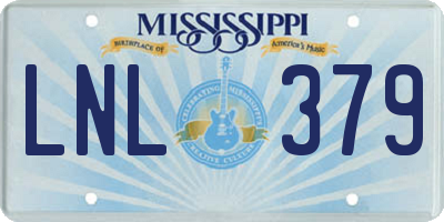 MS license plate LNL379