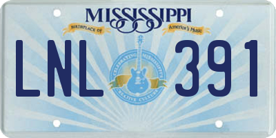 MS license plate LNL391