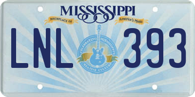 MS license plate LNL393