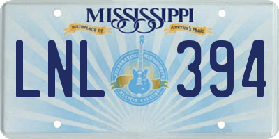 MS license plate LNL394