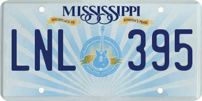 MS license plate LNL395