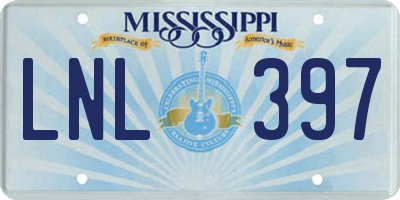 MS license plate LNL397