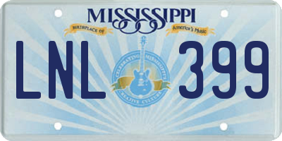 MS license plate LNL399