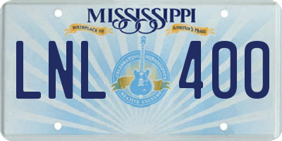 MS license plate LNL400