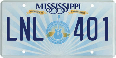 MS license plate LNL401