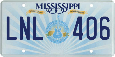 MS license plate LNL406