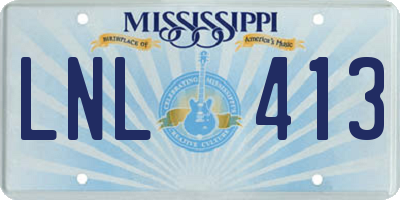 MS license plate LNL413
