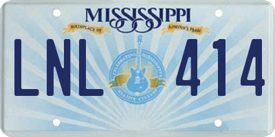 MS license plate LNL414