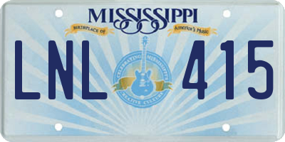 MS license plate LNL415
