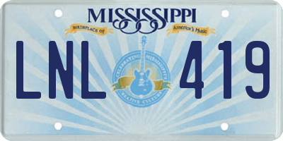 MS license plate LNL419