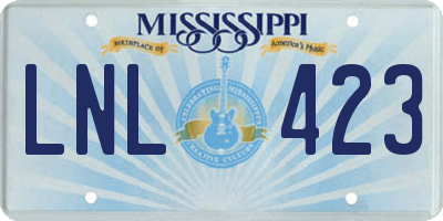 MS license plate LNL423