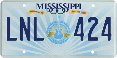 MS license plate LNL424