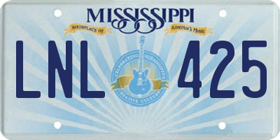 MS license plate LNL425