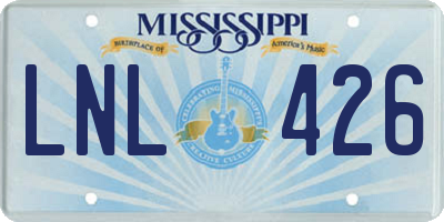 MS license plate LNL426