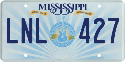 MS license plate LNL427