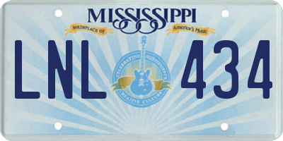 MS license plate LNL434