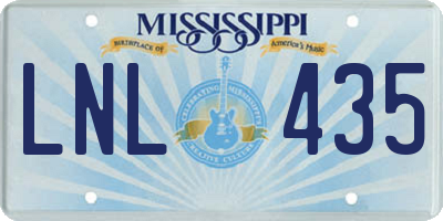 MS license plate LNL435