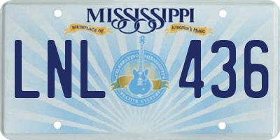 MS license plate LNL436